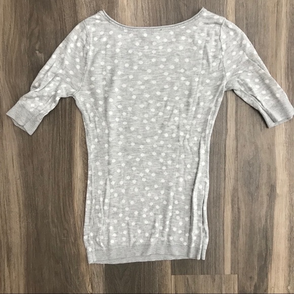BOGO Express Grey Polka Dot 1/2 Sleeve Sweater - Picture 4 of 5
